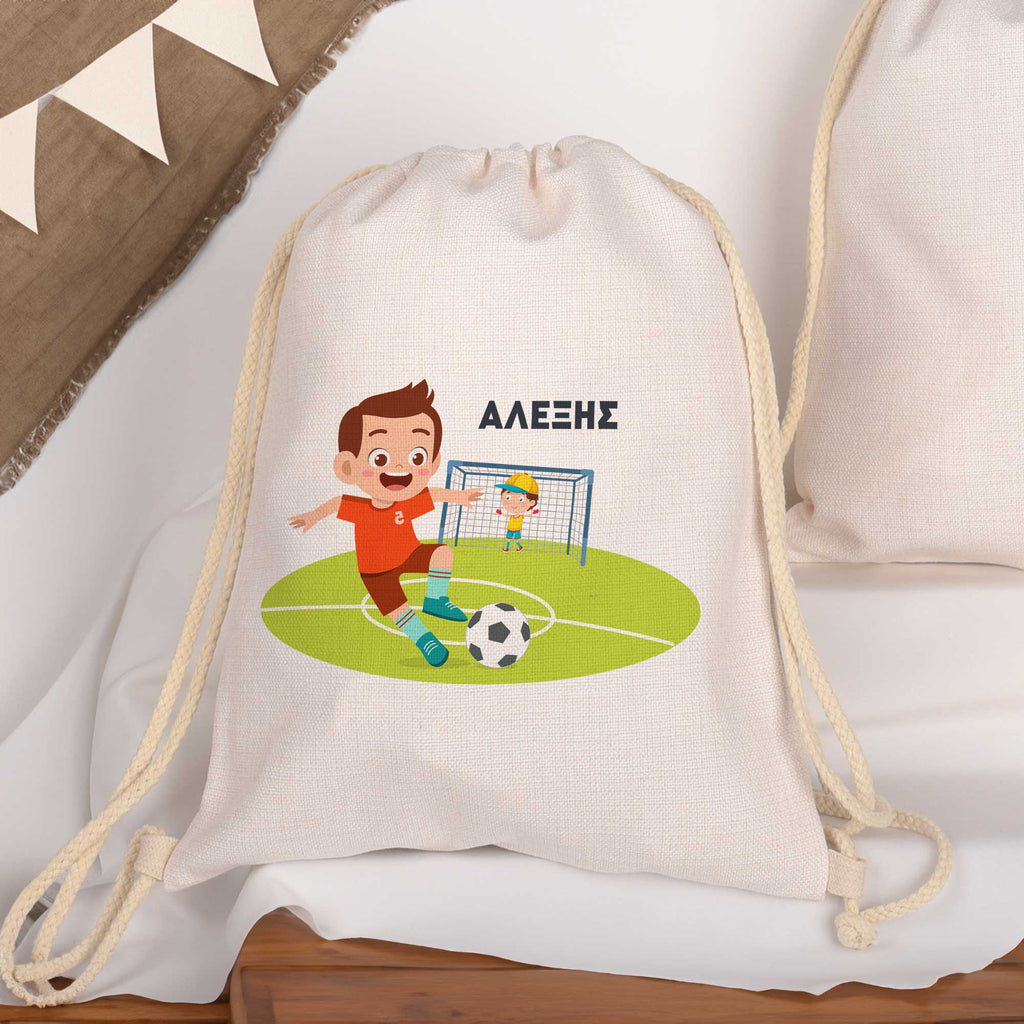 Football - Drawstring Bag Linen