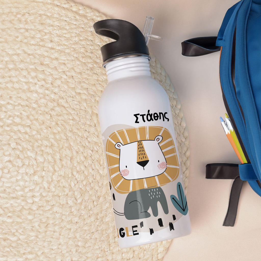 Jungle Lion - Stainless Steel Water Bottle 600ml