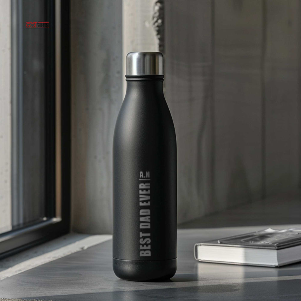 Engraved Black Bowling Bottle 500ml