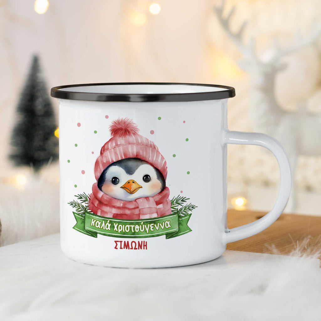 Penguin - Christmas S/Steel Enamel Mug