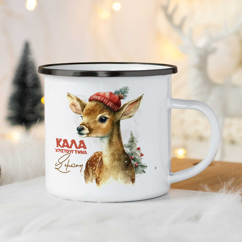 Christmas Deer - Christmas S/Steel Enamel Mug