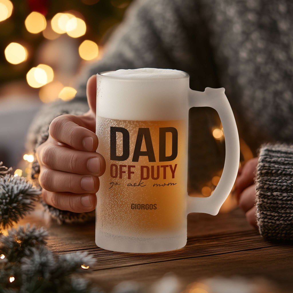 Dad Off Duty - Frosted Beer Glass