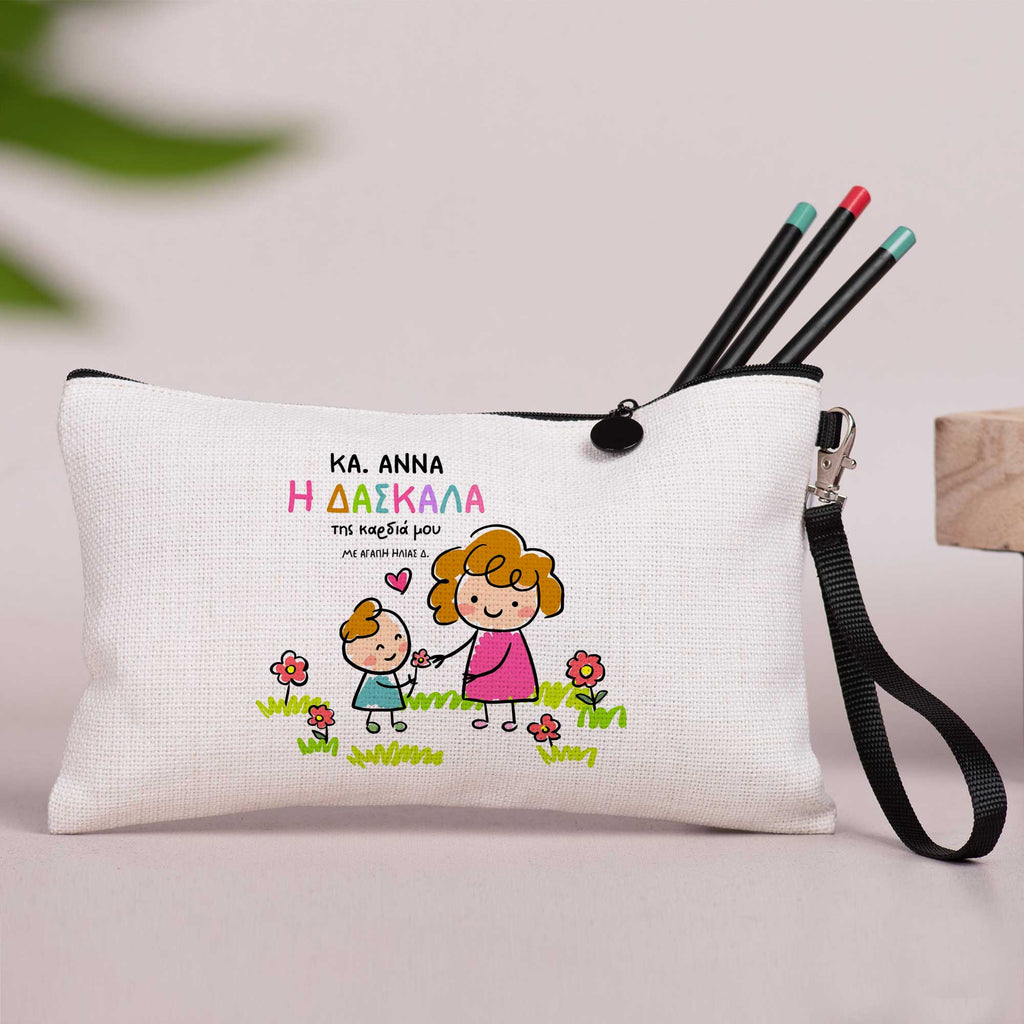 The Teacher Of My Heart - Linen Pencil Case