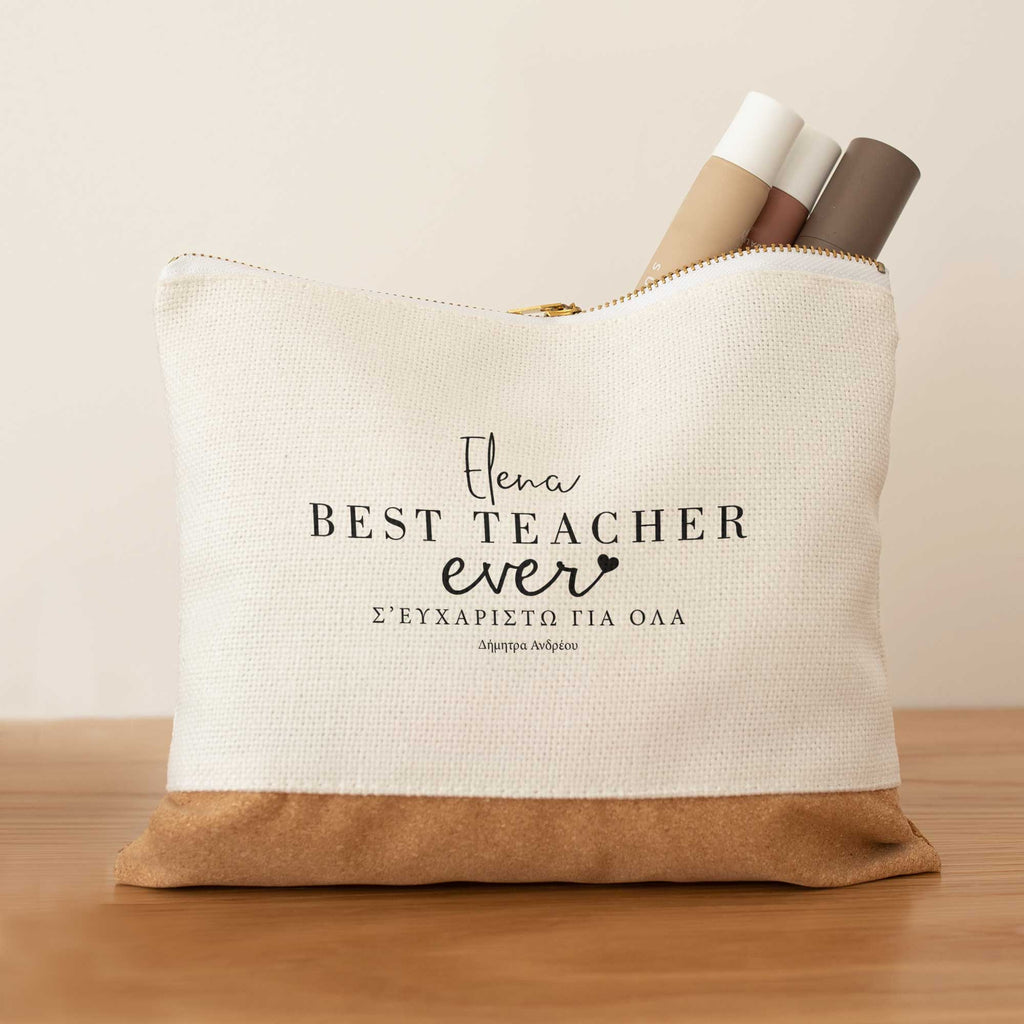 Best teacher Ever - Pencil Case With Cork