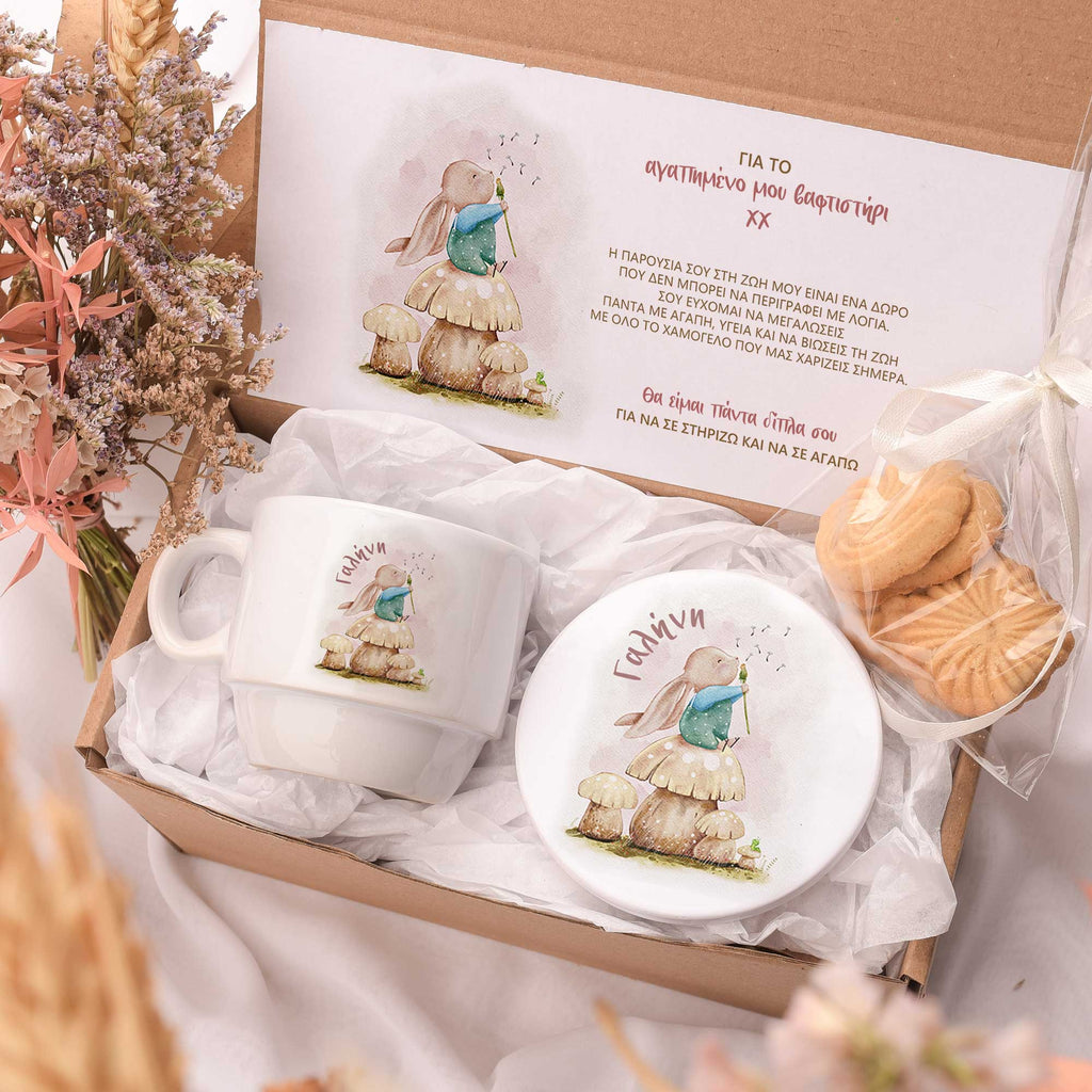 Watercolor Bunny - Ceramic Mug & Coaster Gift Box