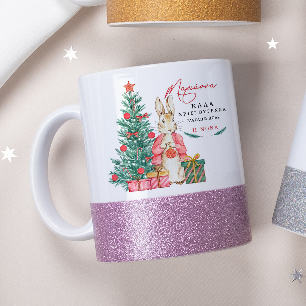 Red Bunny - Ceramic Glitter Mug