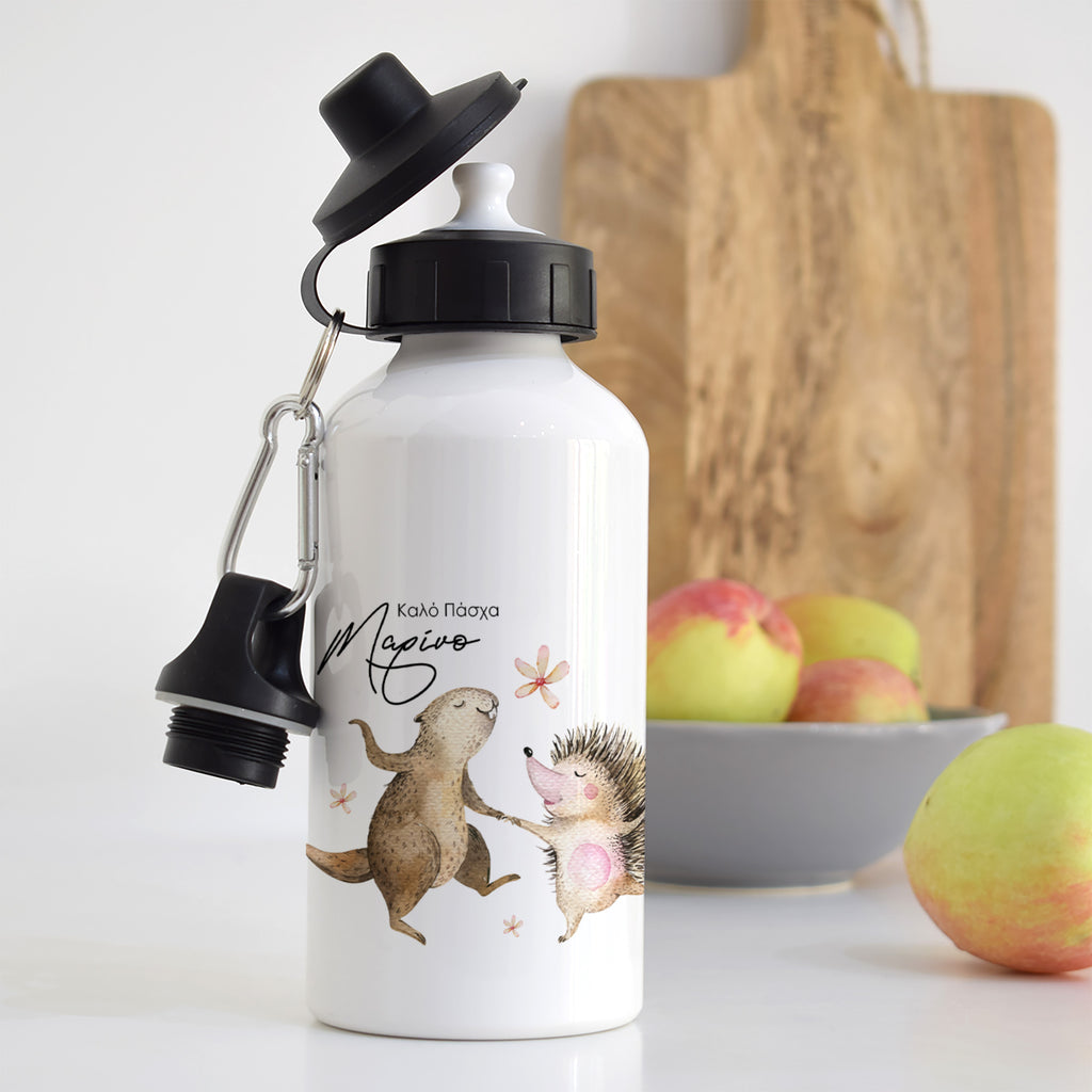 Bunny & Hedgehog - Aluminum Water Bottle