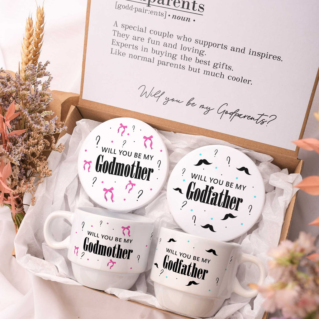 Will You Be My Godparents - Ceramic Mug & Coaster Gift Box