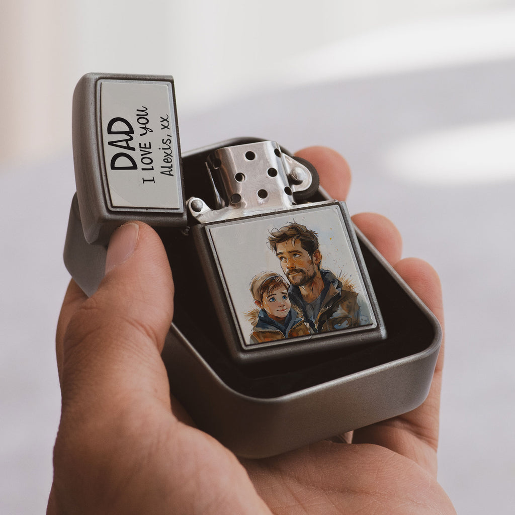 Dad & Son - Silver Metallic Lighter