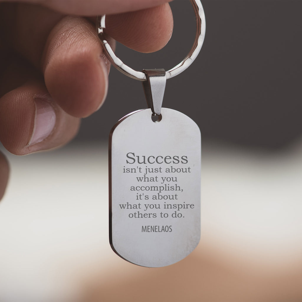 Success - Dog Tag Keyring (Engraved)