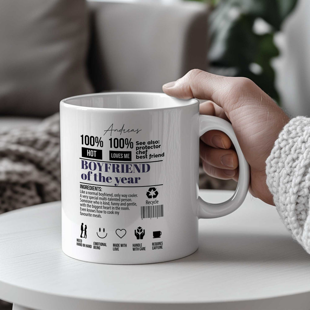 Boyfriend Of The Year - Big Ceramic Mug 18oz