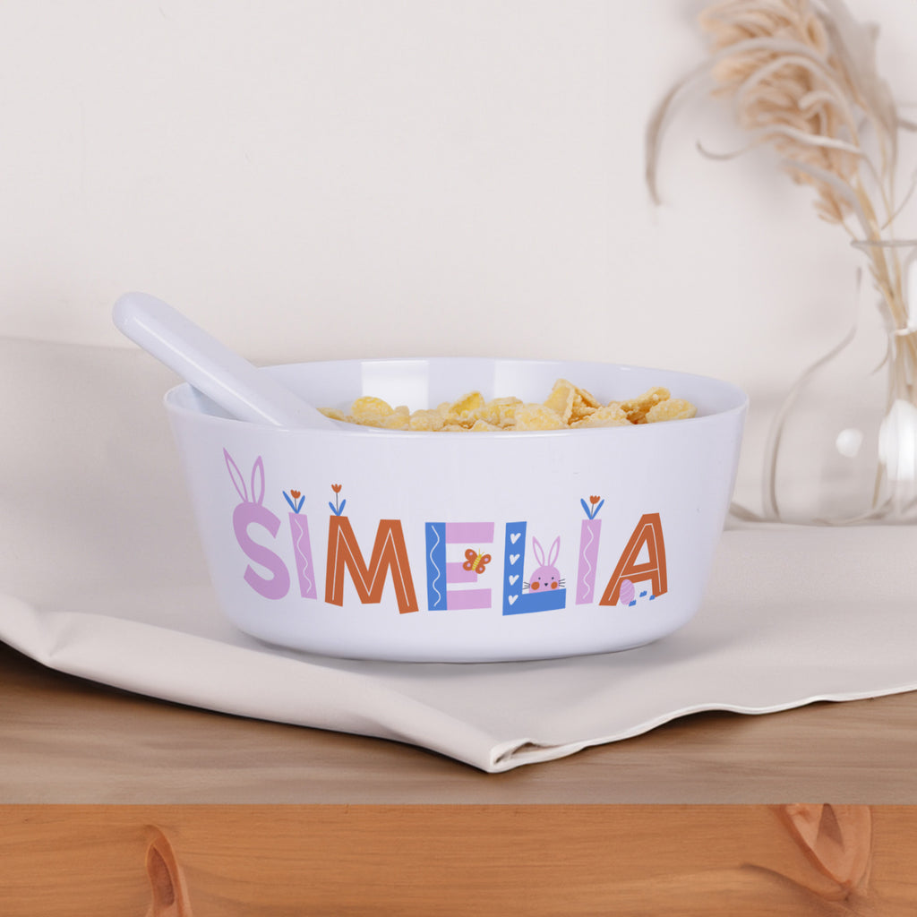 Personalized Plastic Bowl - Easter Letters