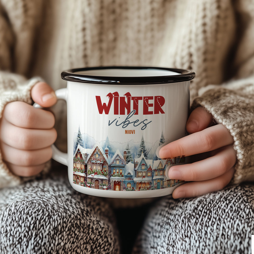 Winter Vibes - Christmas S/Steel Enamel Mug