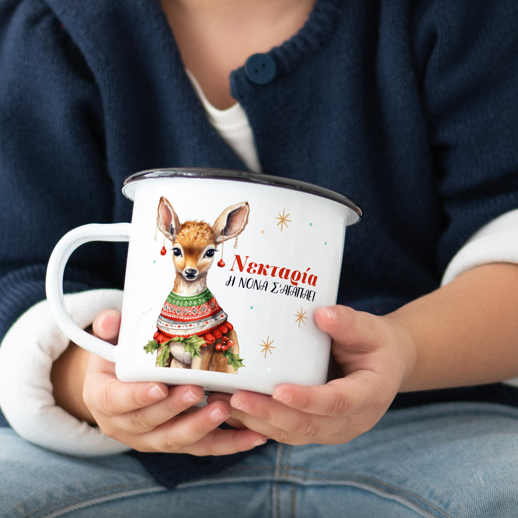 Deer Godmother - Christmas S/Steel Enamel Mug