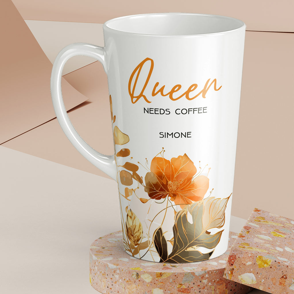 Queen Needs Coffee - Tall Latte Mug