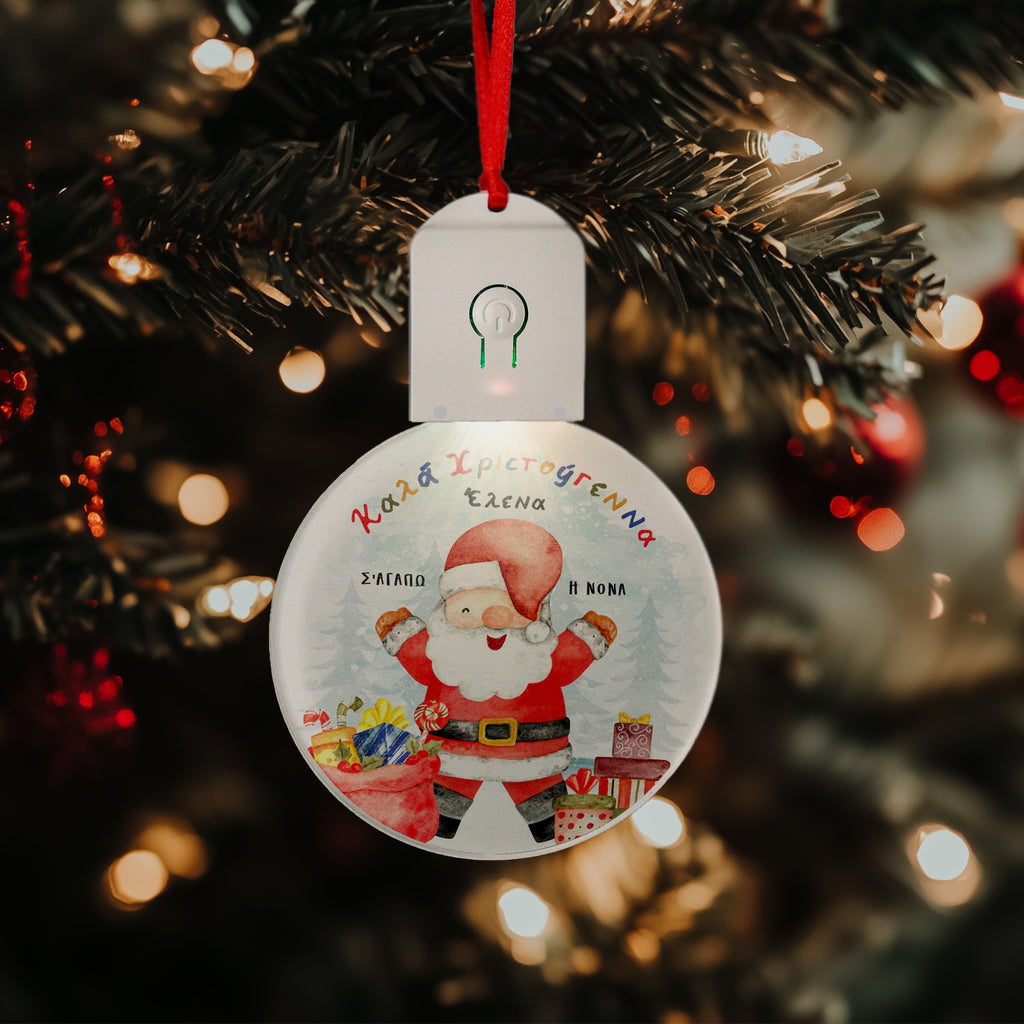 Merry Christmas Santa - Led Light Ornament