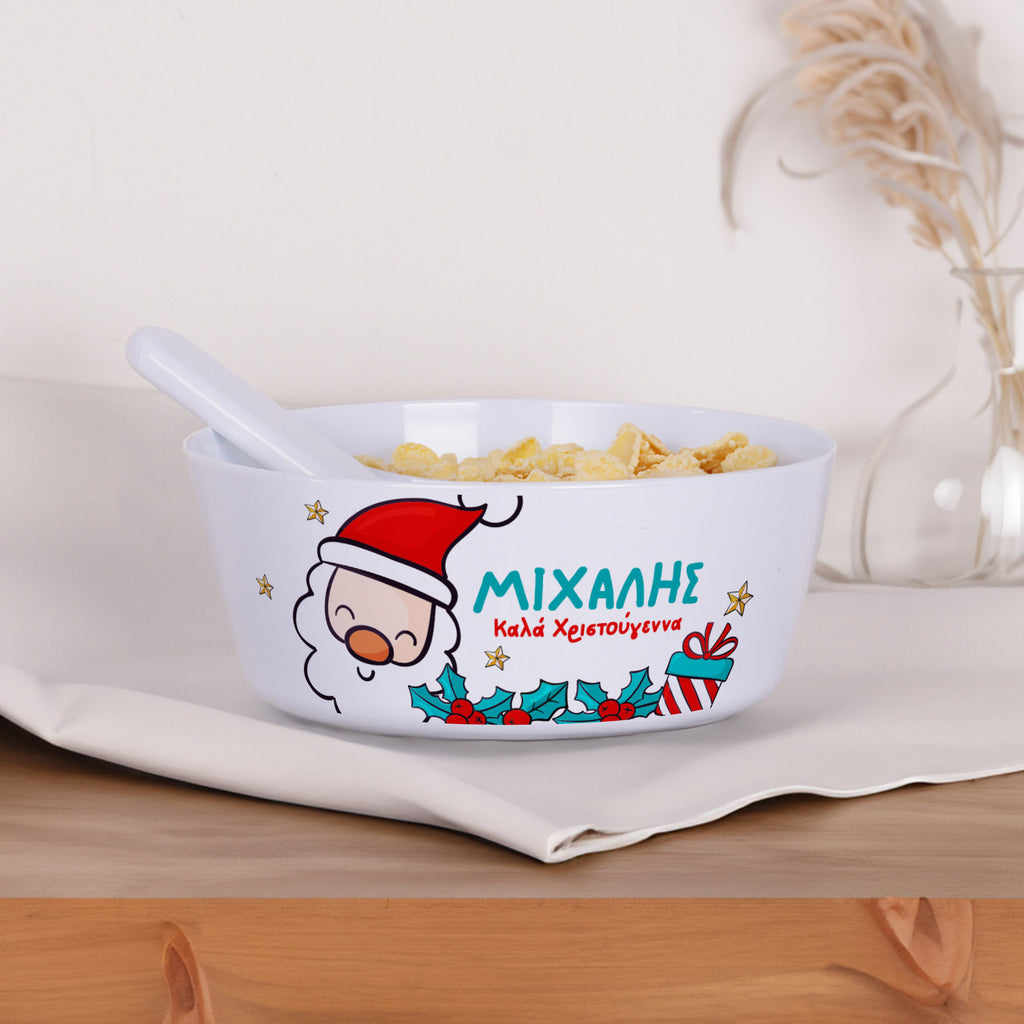 Personalized Plastic Bowl - Santa Claus