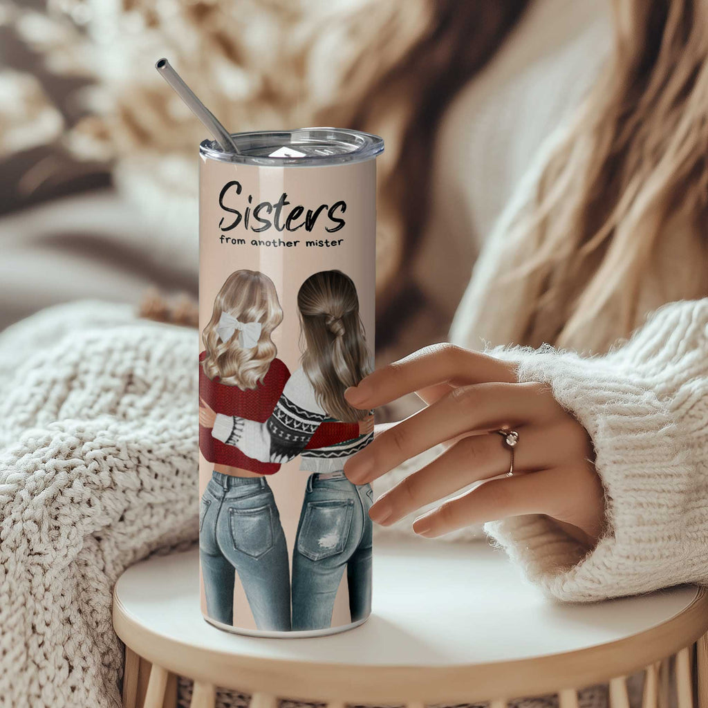 Sisters - Stainless Steel Skinny Tumbler With Straw