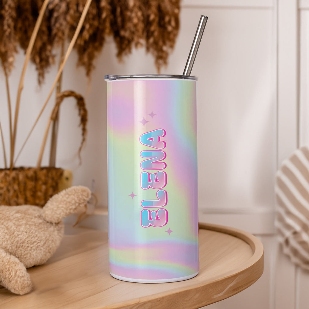 White Skinny Tumbler 16oz - Gradient Beauty