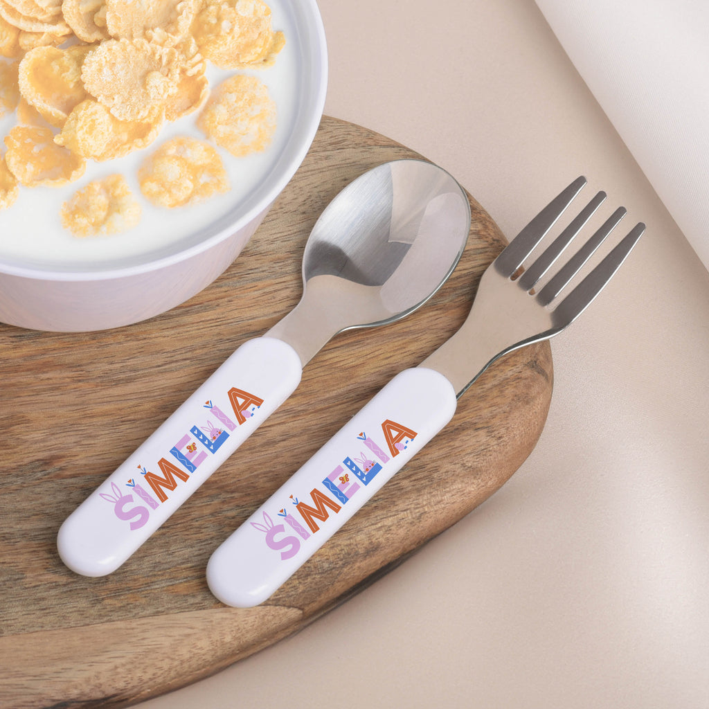 Kids Spoon/Fork Set - Easter Letters