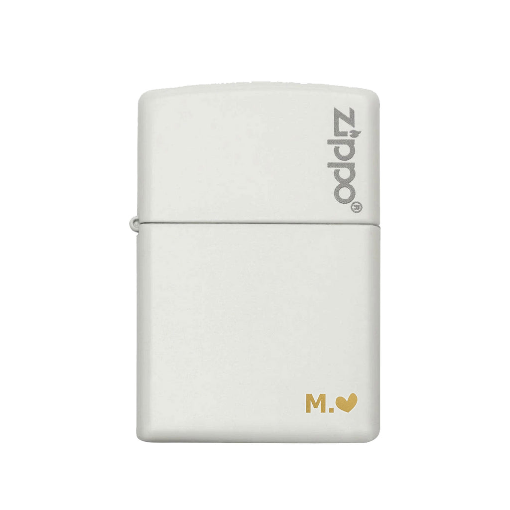 Classic Zippo® White Matte Lighter (Engraved)