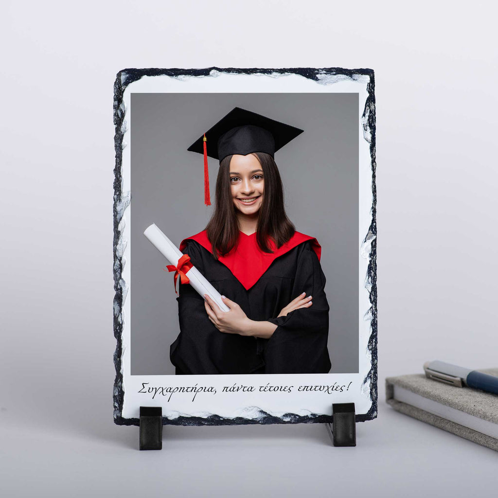 Graduation Portrait - Rock Photo Slate