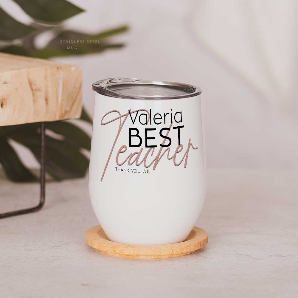 Best Teacher - Stainless Steel White Mug