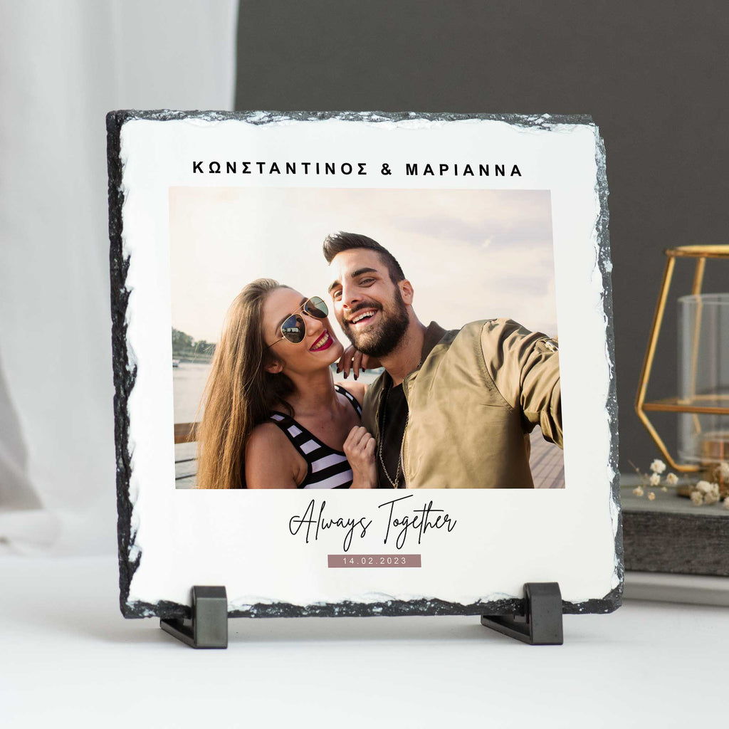 Always Together - Rock Photo Slate Square