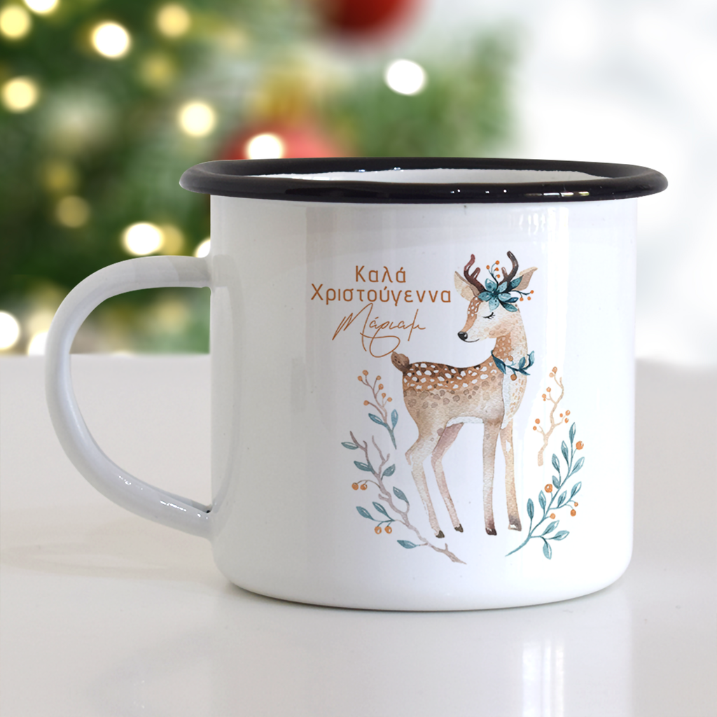 Christmas Deer - Christmas S/Steel Enamel Mug