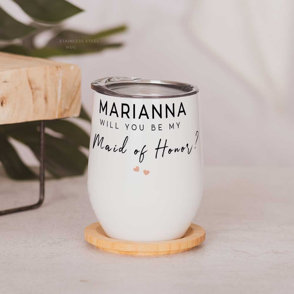 Maid Of Honor - Stainless Steel White Mug