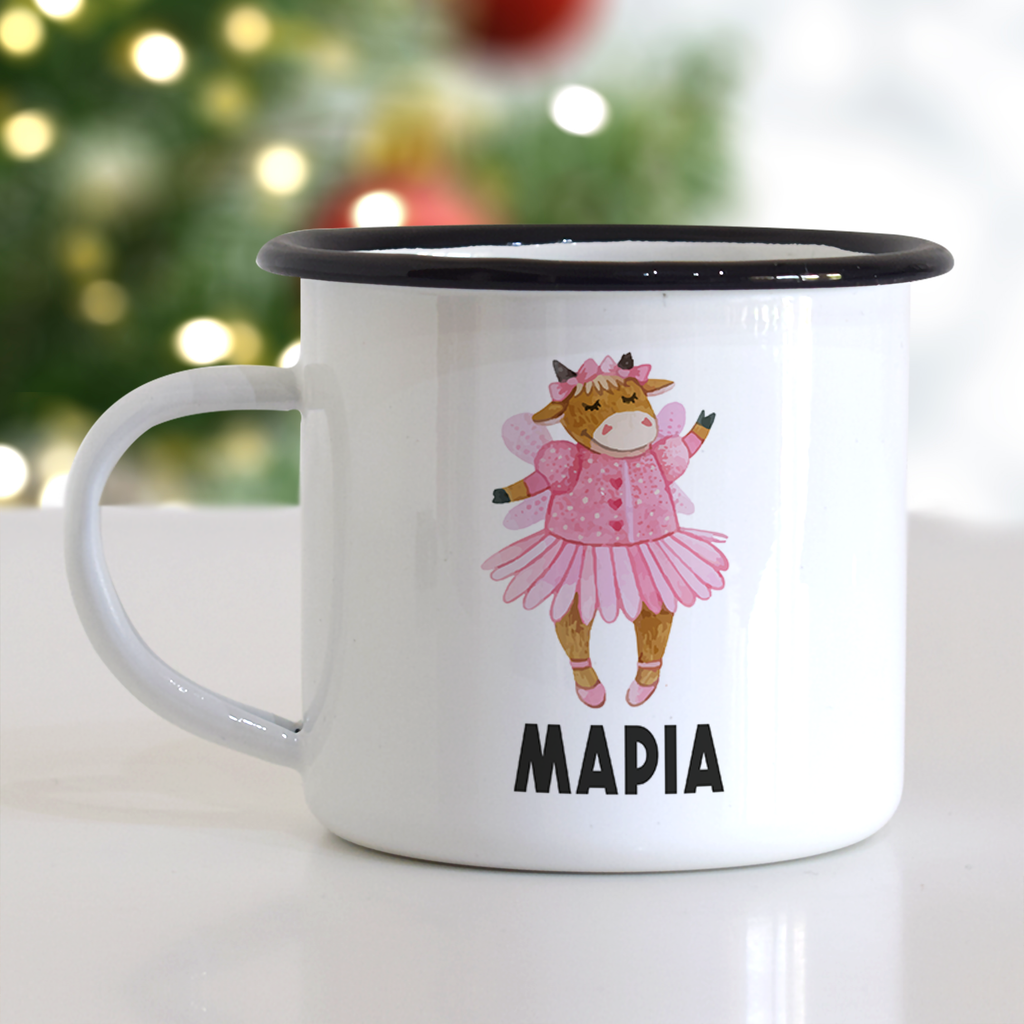 Fairy Ballerina Cow - Christmas S/Steel Enamel Mug