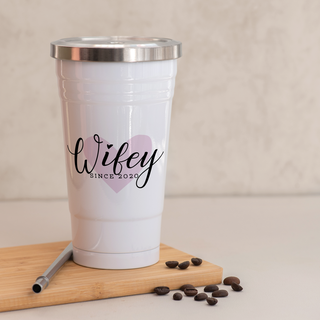 Wifey - Stainless Steel Tumbler With Straw