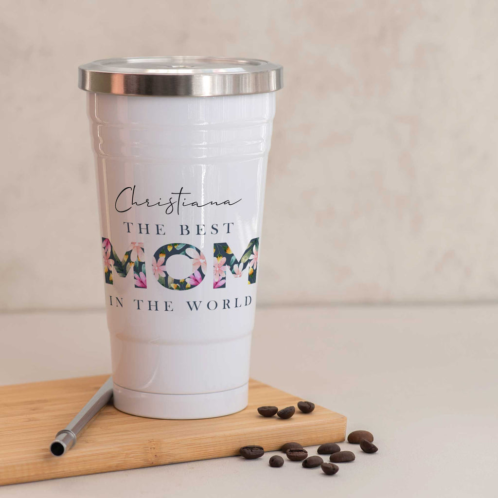 The Best Mom In The World - Stainless Steel Tumbler With Straw