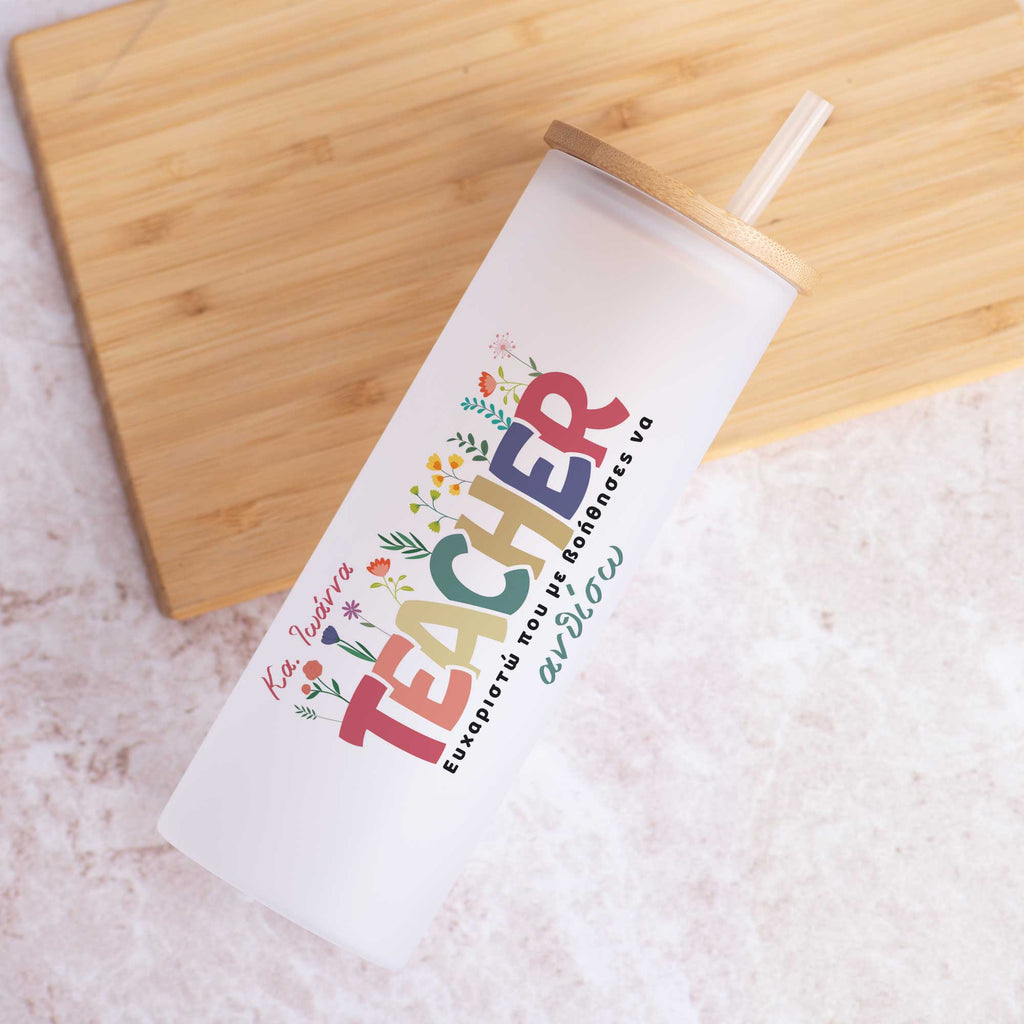 teacher drinkware gift, crayon tall skinny acrylic tumbler gift