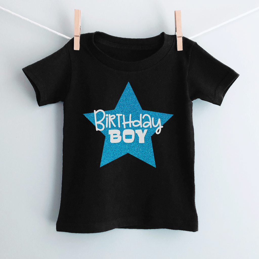 Birthday Boy Glitter Star T-Shirt