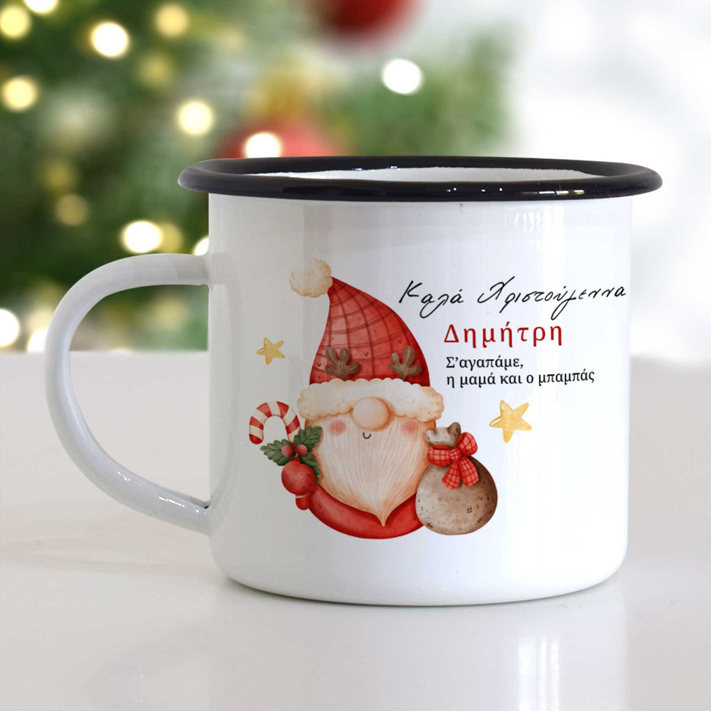 Gnome Boy - Christmas S/Steel Enamel Mug