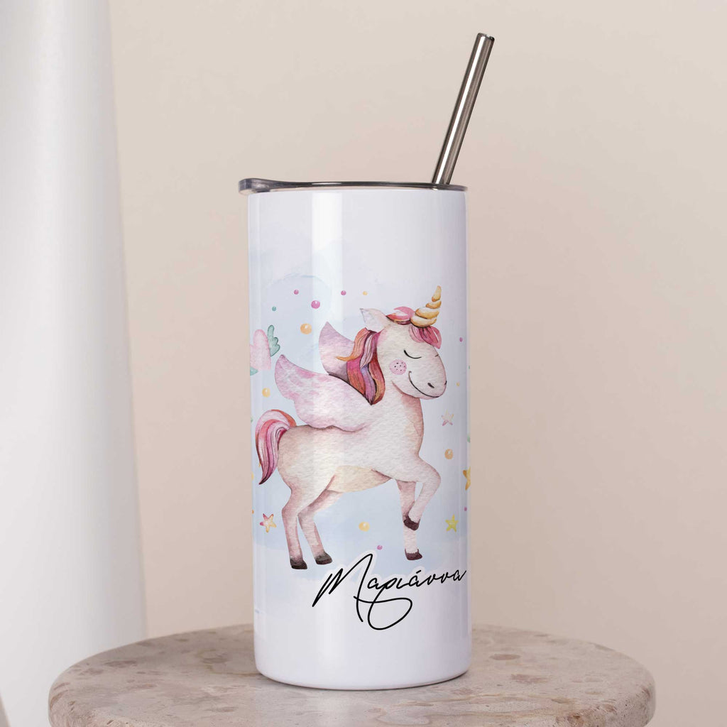 Unicorn - White Skinny Tumbler 16oz